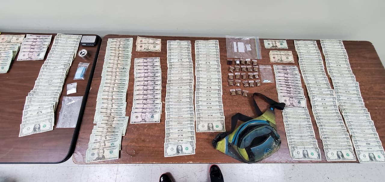 Dinero en efectivo y sustancias controladas.