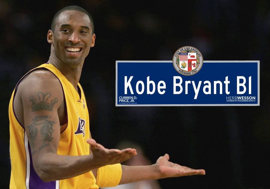 Kobe Bryant tendrá su propia calle cerca del Staples Center en Los Ángeles