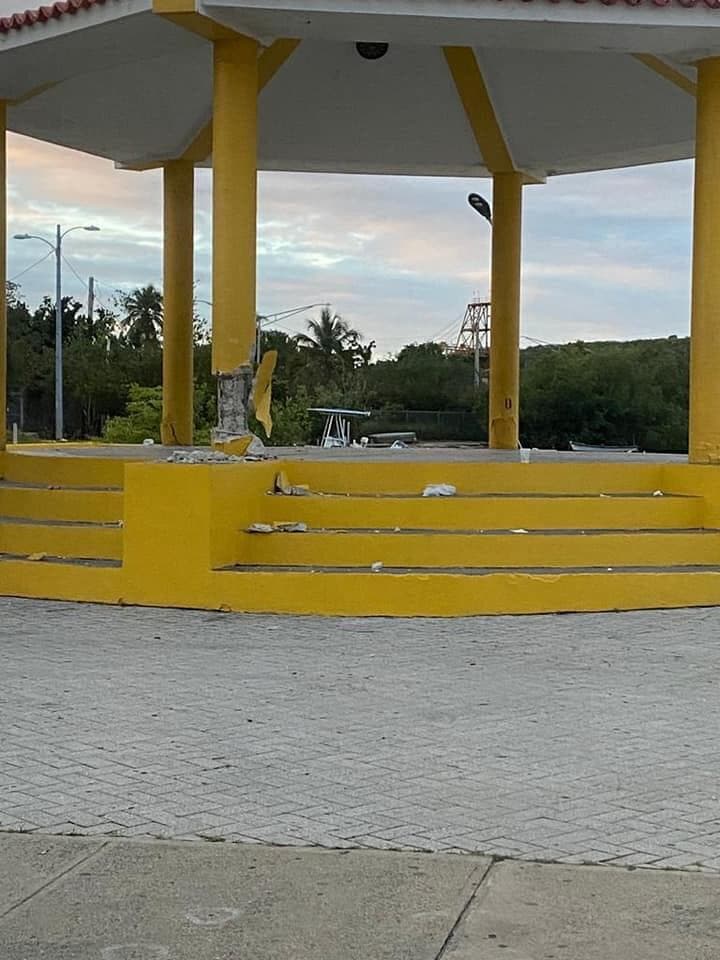 Las áreas recreativas del municipio de Guánica también sufrieron daños por el movimiento telúrico.