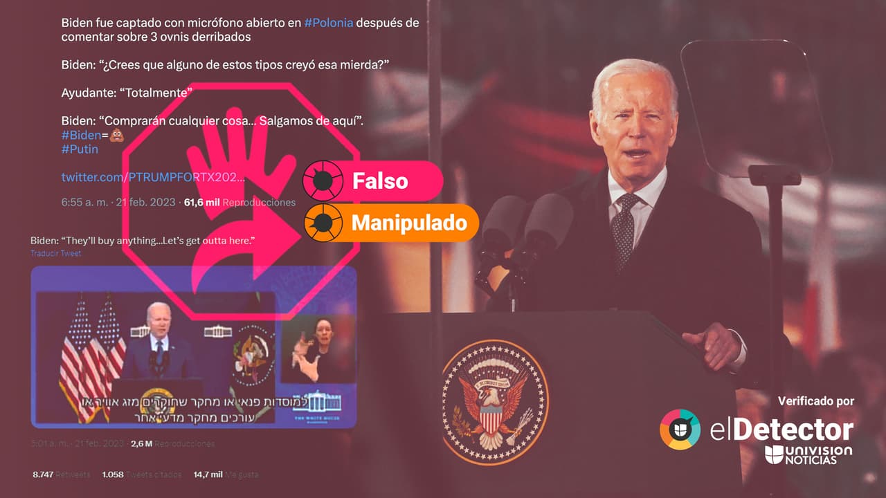 Biden NO fue sorprendido con un micrófono abierto tras su rueda de prensa sobre los ovnis: el video fue manipulado 