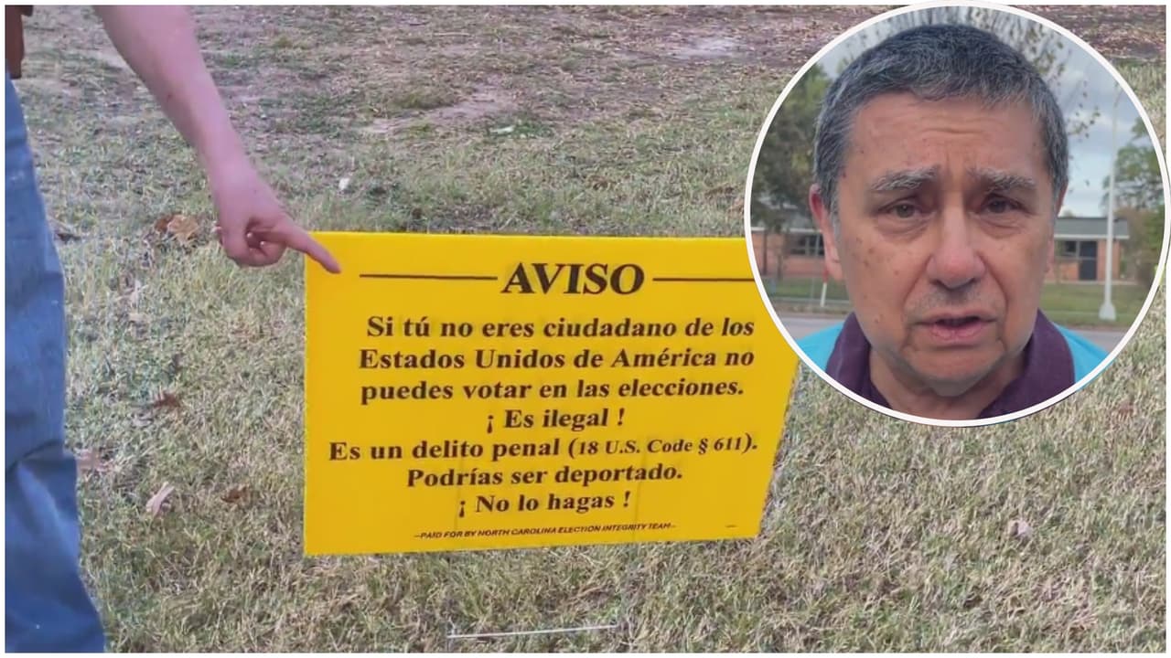 "Están diseñados para intimidar": Hispanos en Carolina del Norte preocupados por letreros en centros de votación
