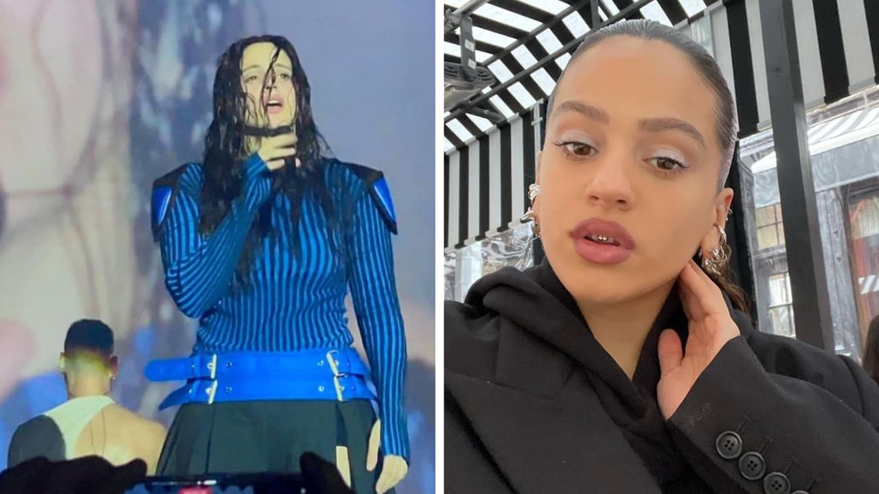 Rosalía tuvo un accidente en pleno escenario con su pelo: se cortó el real creyendo que eran las extensiones