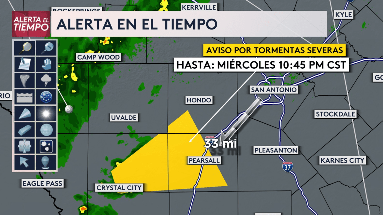 Se activa un aviso por tormenta severa en varios sectores del centro de Texas