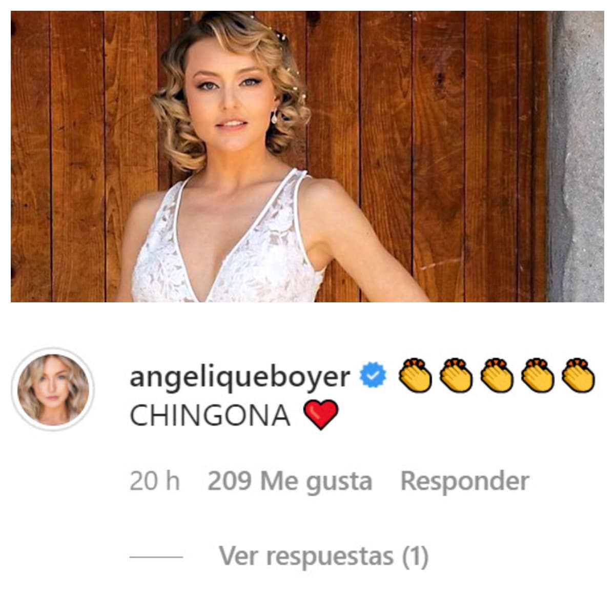 Mientras tanto, una de las 
<b><a href="https://www.univision.com/famosos/fernanda-castillo-mejora-salud-famosos-porras-fotos" target="_blank">más grandes y cercanas amigas de Fernanda Castillo, Angelique Boyer</a></b>, no paró de echarle porras. 
<br>