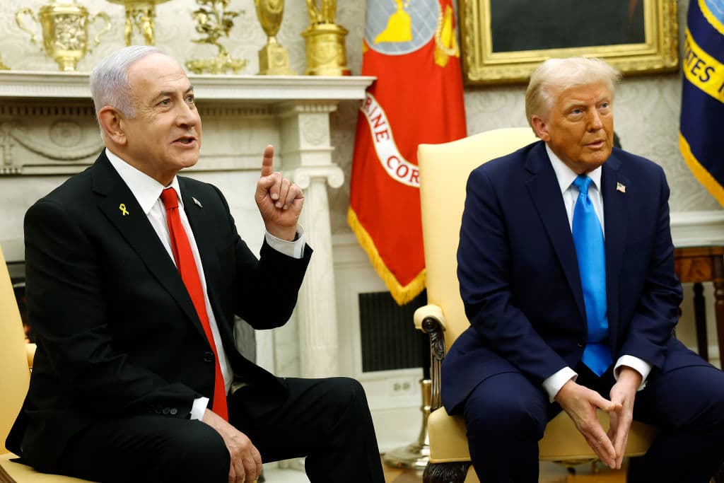 Benjamin Netanyahu y Donald Trump en la Casa Blanca.