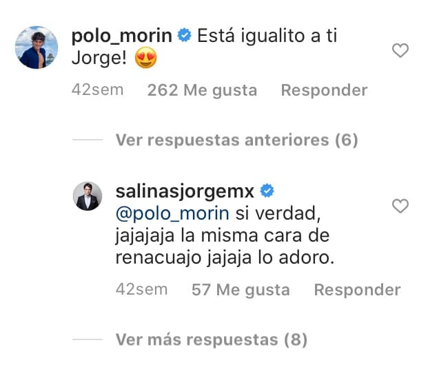 La estrella de 
<b><a href="https://www.univision.com/shows/te-doy-la-vida/te-doy-la-vida-llega-a-univision-con-una-luz-de-esperanza-esta-noche-gran-estreno" target="_blank">Te Doy la Vida</a></b> no pudo negarlo: "Sí verdad, ja ja ja ja, la 
<b>misma cara de renacuajo</b> ja ja ja, lo adoro". 
<br>