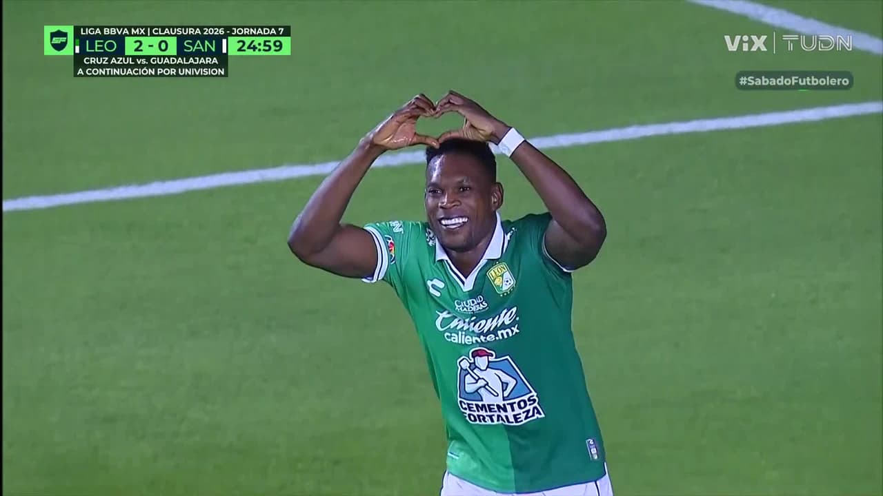 León aumenta la ventaja con el gol de Diber Cambindo