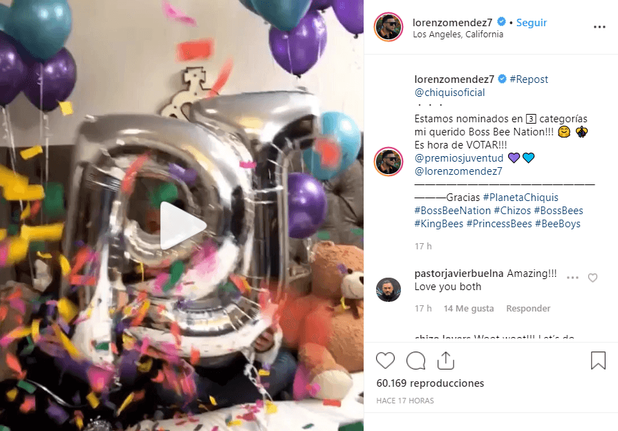 Lorenzo Mendez compartió el video desde su cuenta de Instagram.