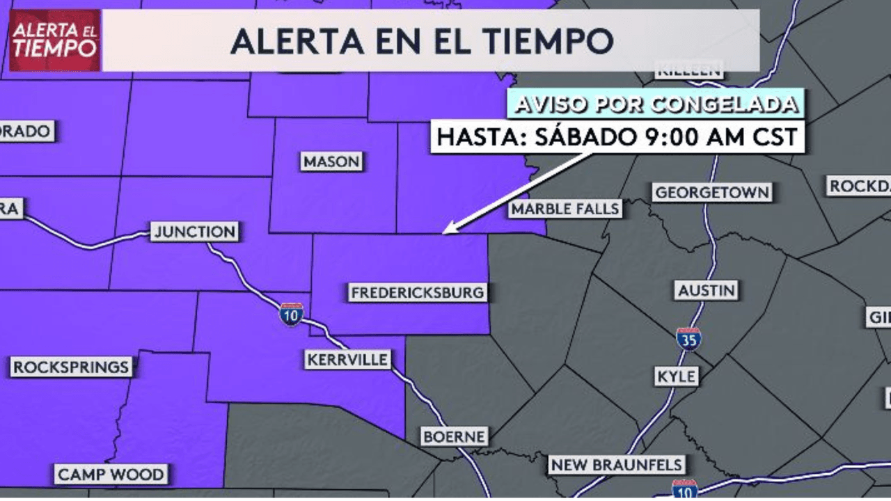 Emiten un aviso de helada para algunas partes del Hill Country y el centro de Texas