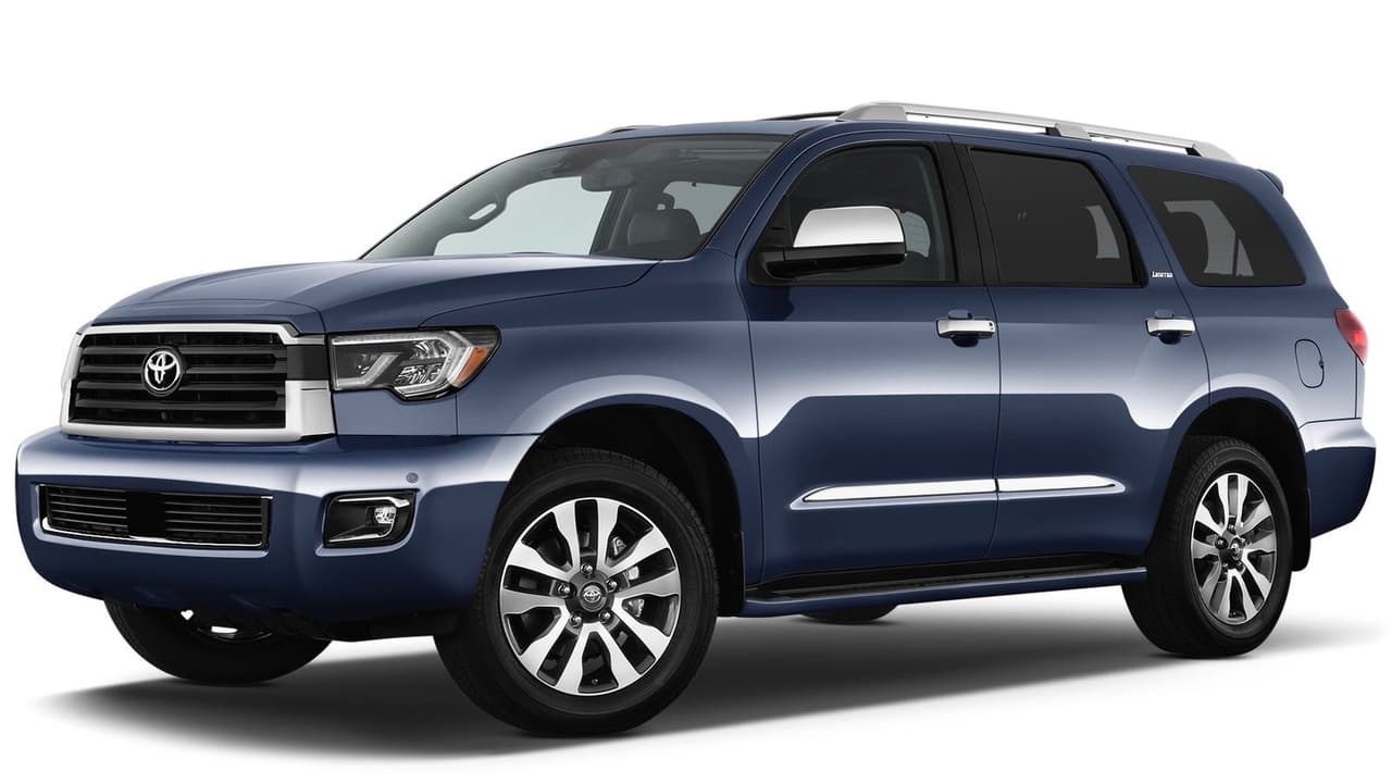 La 
<b>Toyota Sequoia </b>es una SUV tamaño familiar con tres filas de asientos derivada de la pickup Tundra de Toyota. La primera generación de la Sequoia llegó al mercado norteamericano, en el cual se vende en exclusividad, en 2000 siendo sustituida por un nuevo modelo en 2008 el cual, luego de ser objeto de algunas actualizaciones, es el mismo que se vende hoy el día.
<br>
<br>En la imagen un 
<i>Toyota Sequoia 2018</i>.