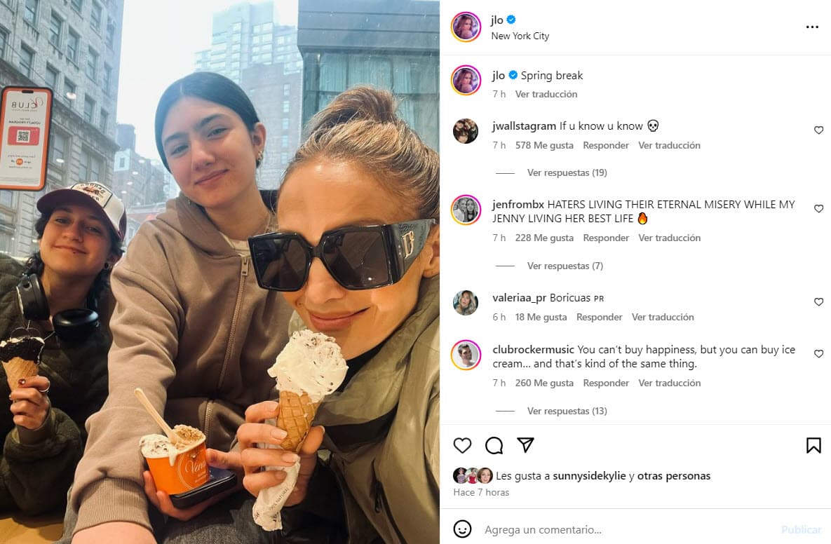 Jennifer López, su hija Emme y su sobrina Lucie.