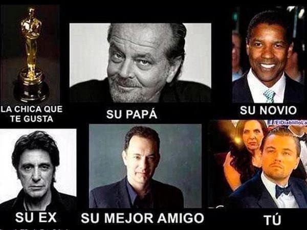 La gente se divierte con que el actor todavía no tenga su Premio de la Academia.
