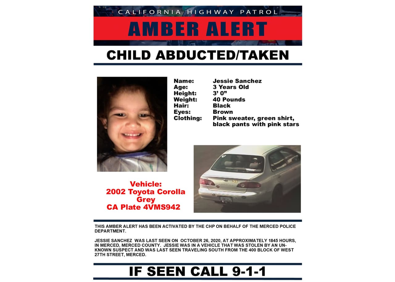 Inmediatamente se emitió una Alerta amber para ampliar la búsqueda e involuca a otras agencias del oden.