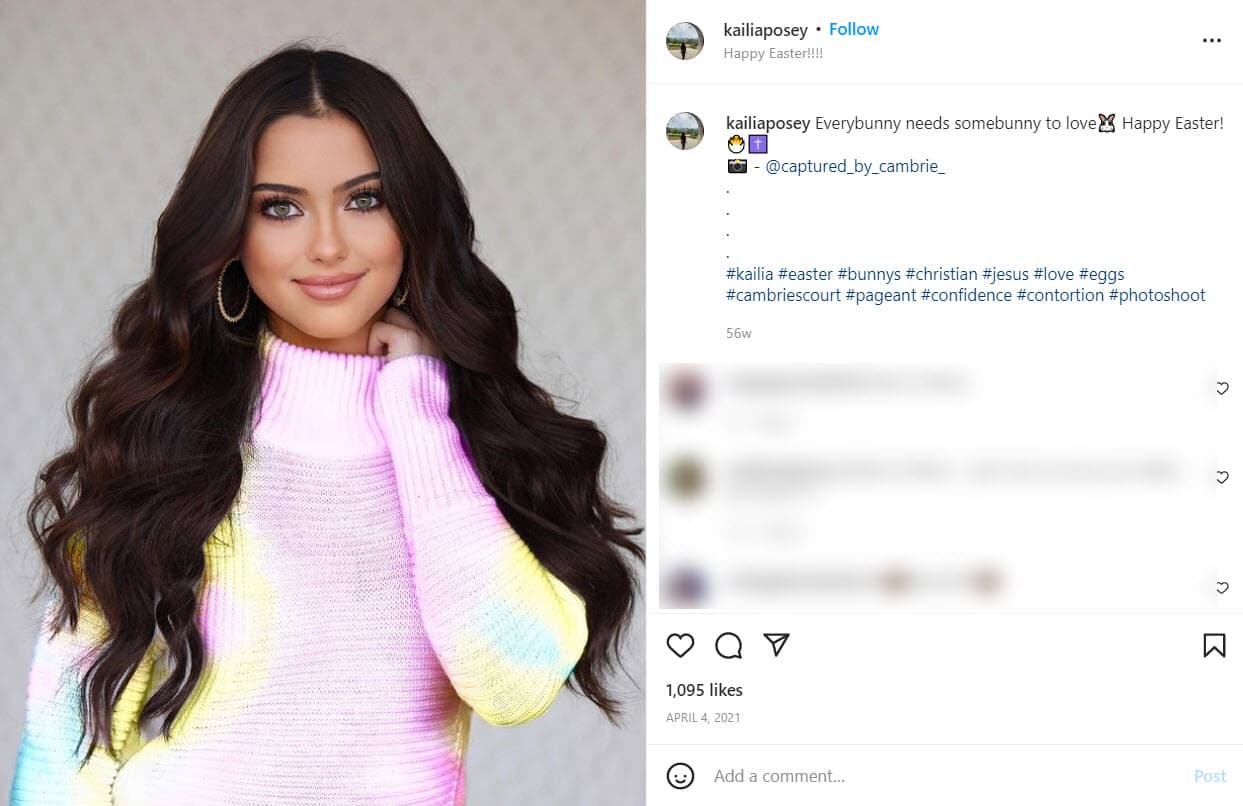 Kailia Posey se desempeñó como modelo juvenil a la par de seguir concursando en certámenes de belleza.