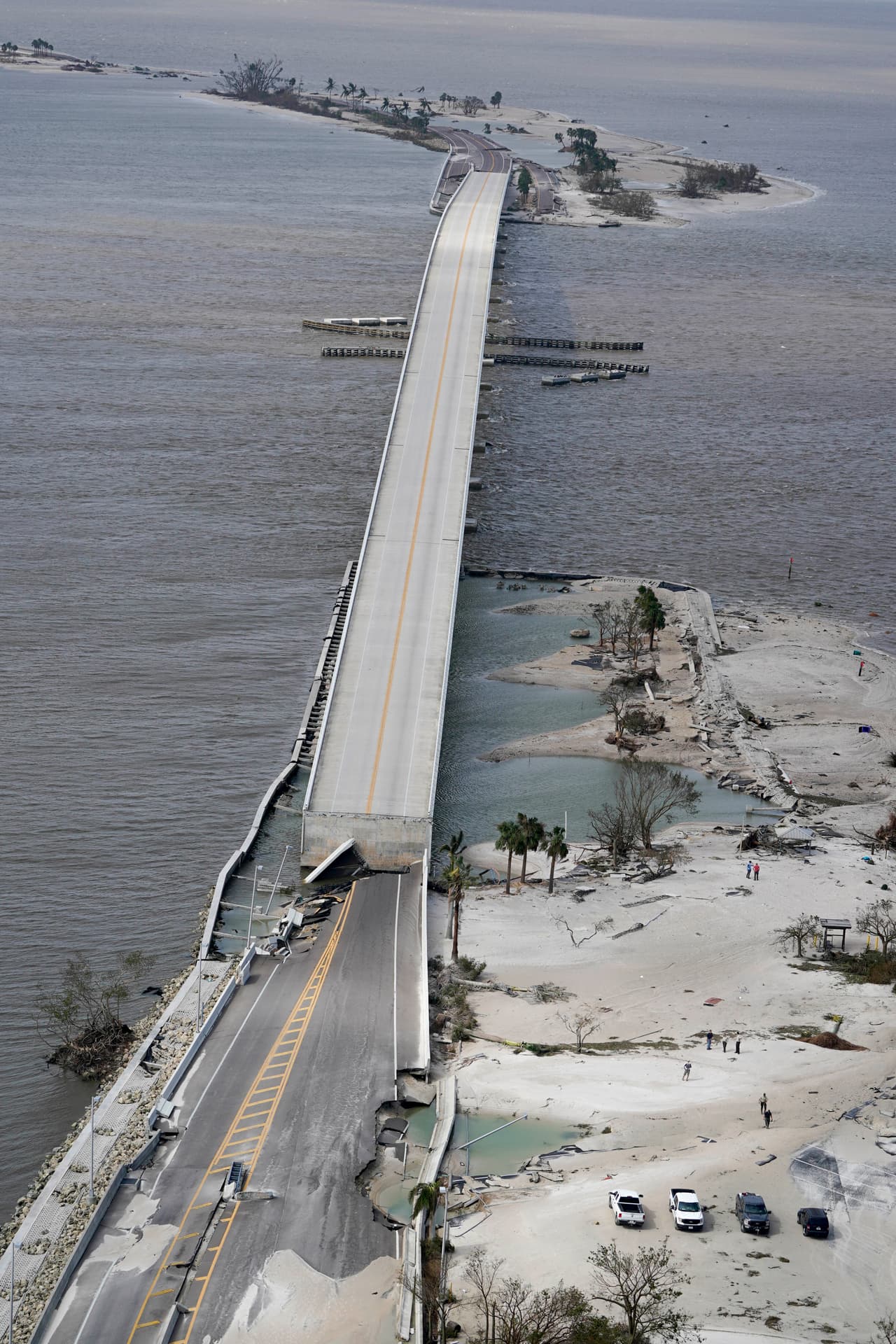 Vista aérea del Sanibel Causeway.