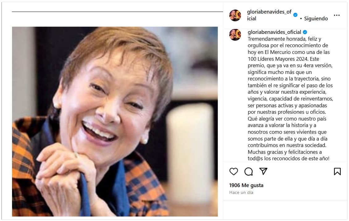 'La Cuatro' celebró formar parte de los ‘100 Líderes Mayores 2024’.