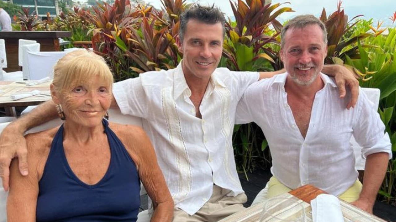 Sandra Vale y sus hijos Leonardo y Andrés García