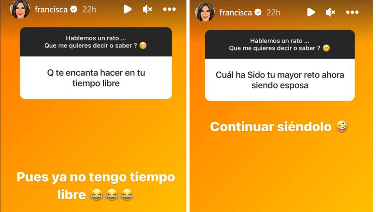 Francisca también habló de su faceta como esposa.