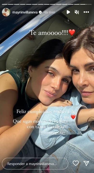Esa no fue la única felicitación de la actriz para la 'influencer', ya que en sus historias de Instagram también le dedicó lindas palabras. "Feliz cumpleaños muñeca de mi corazón. Que sigas marcando tu ruta con tanta fortaleza", se lee sobre una foto juntas.