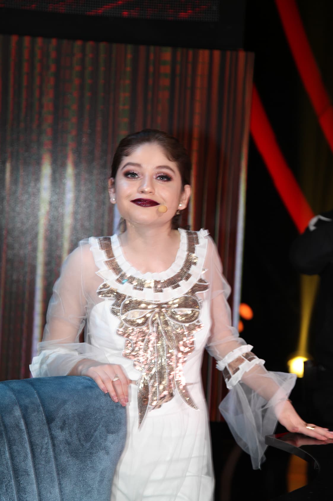 La más joven de las jueces de Pequeños Gigantes confió a Univision Entretenimiento que en su look de este domingo se retó a ella misma.