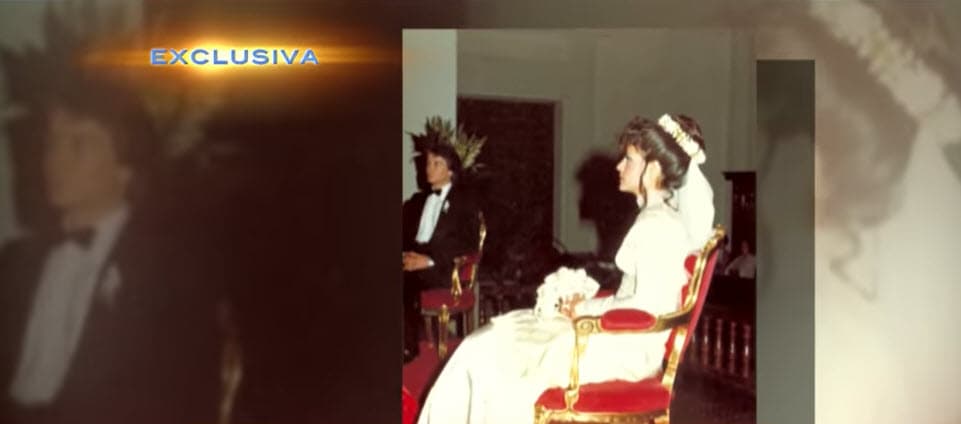 Ella portó el vestido de novia con el que se casó la madre de Arturo Peniche. Él se encargó de todos los gastos. 
<br>