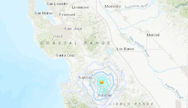 USGS reporta nuevo sismo de magnitud 3.6 esta mañana con epicentro al sur del Área de la Bahía 