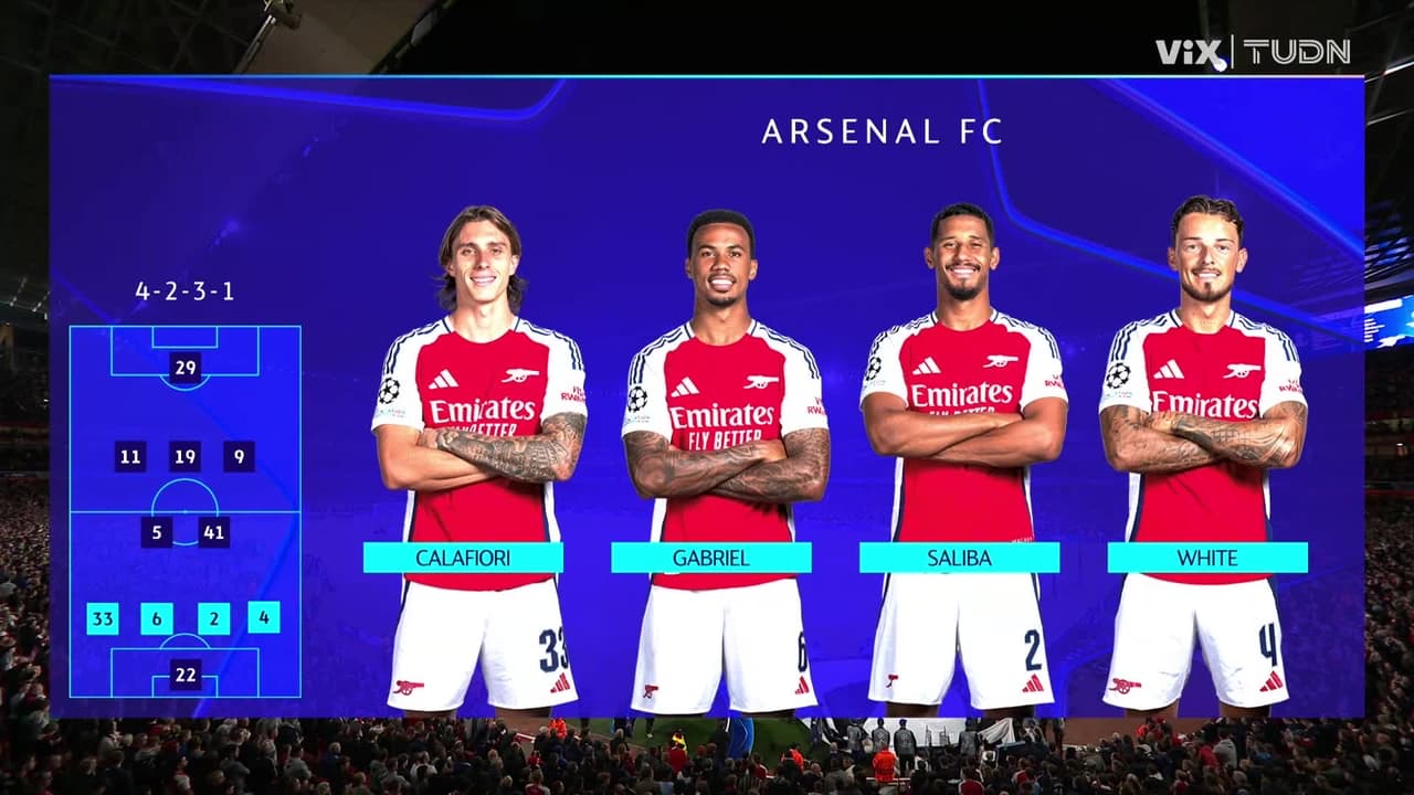 ¡Alineaciones listas del Arsenal vs. Shakhtar!