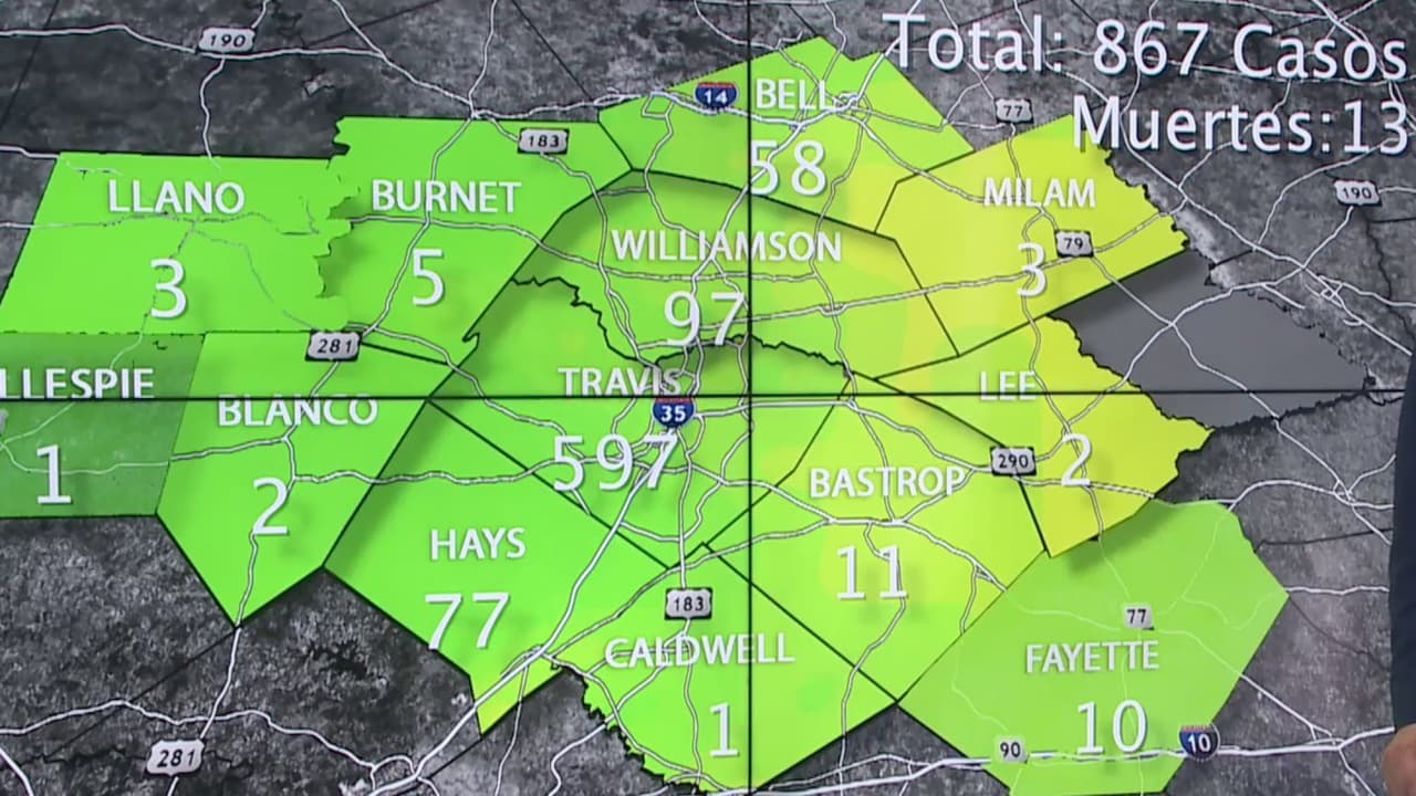 Se registran 597 casos confirmados de coronavirus en el condado Austin-Travis 