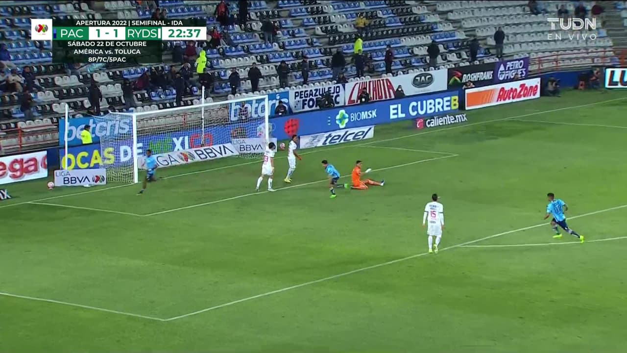 ¡GOL!  anota para Pachuca. Romario Ibarra