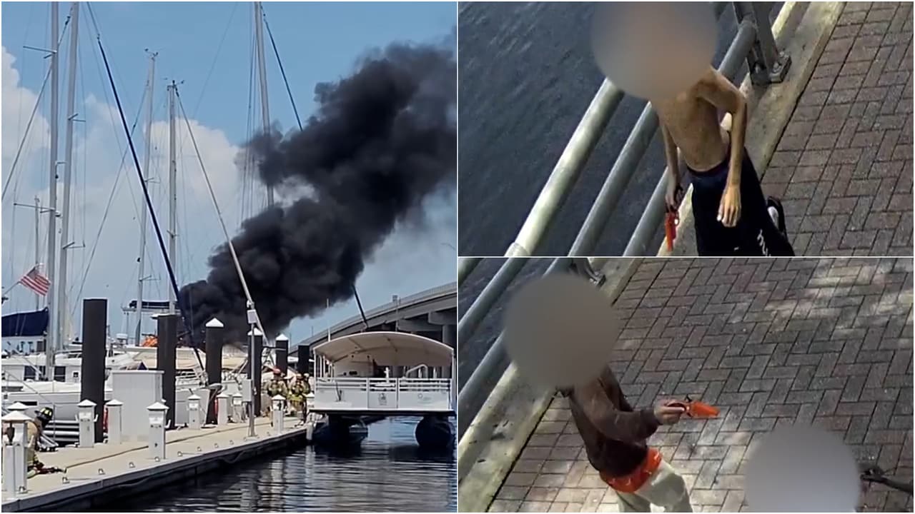 Arrestan a tres jovenes señalados de incendiar un yate en Bradenton