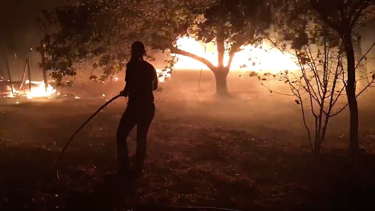 En video: mujer intenta salvar su propiedad en medio de las voraces llamas del incendio en el norte de California