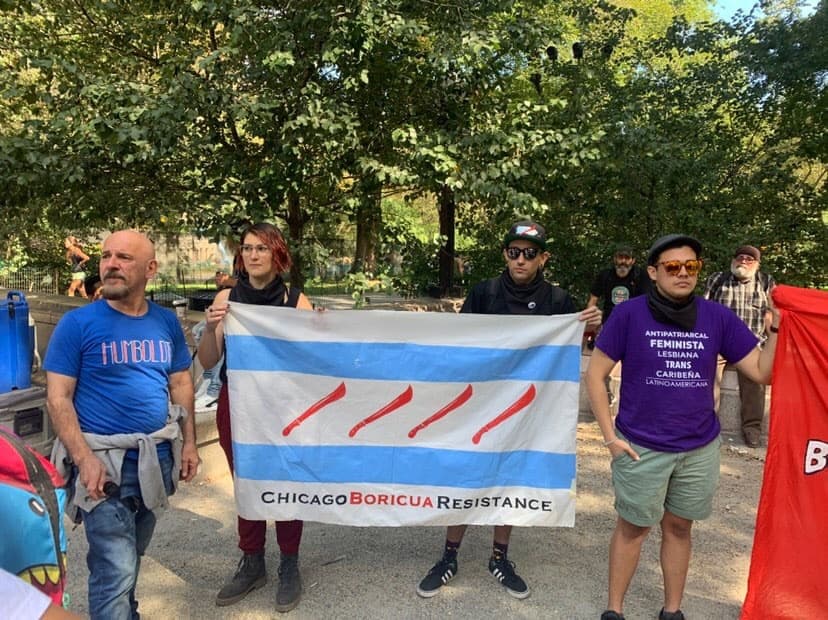 Ricardo Jimenez, ex prisionero político de Puerto Rico, llega desde Chicago a manifestarse.