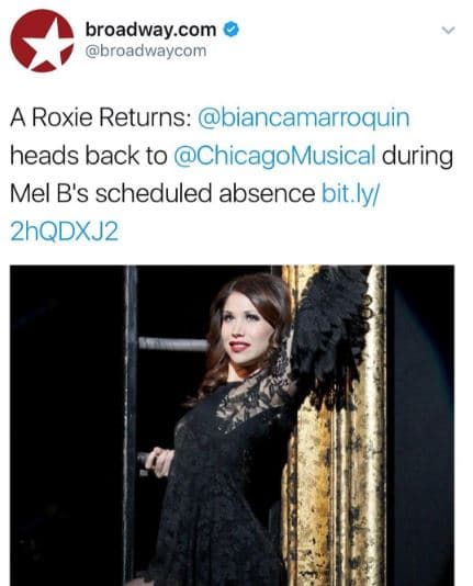 Su fantástica labor es destacada y siempre está en boca de los mejores. Broadway la mencionó con mucho orgullo al promover su participación en "Chicago", el musical.