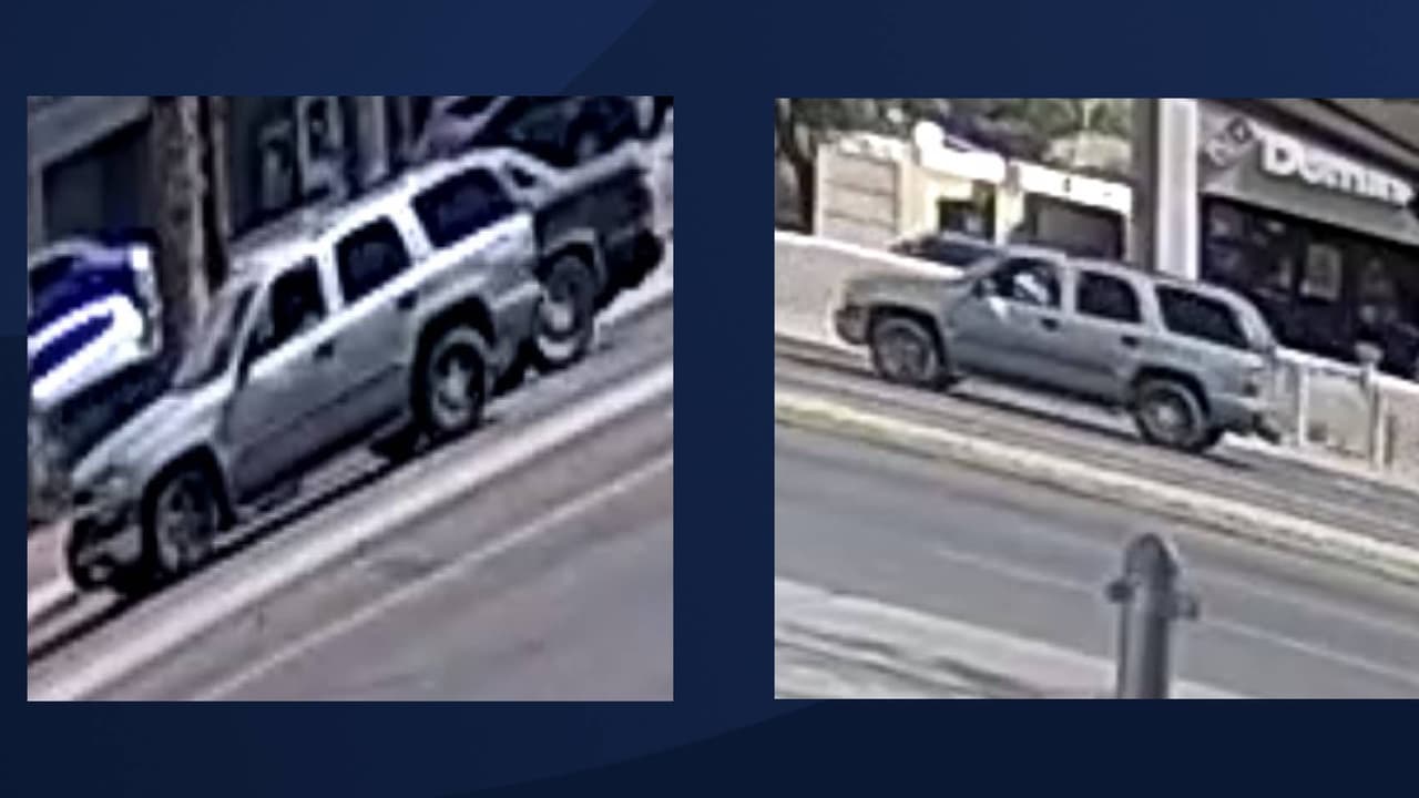 De acuerdo con el reporte policiaco, una Chevy Tahoe de color café o bronceado [en inglés 
<i>tan</i>] ocupado por un hombre adulto chocó con un sedán y una camioneta.