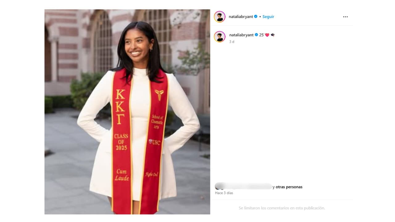 Así se dejó ver la hija de Kobe Bryant el día de su graduación.