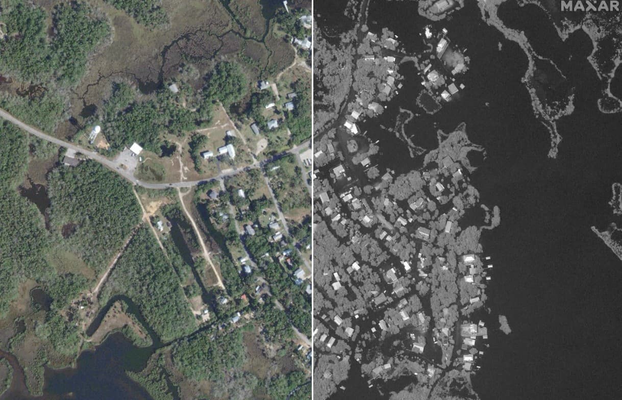 Antes y después: las inundaciones que causó el huracán Idalia en Florida