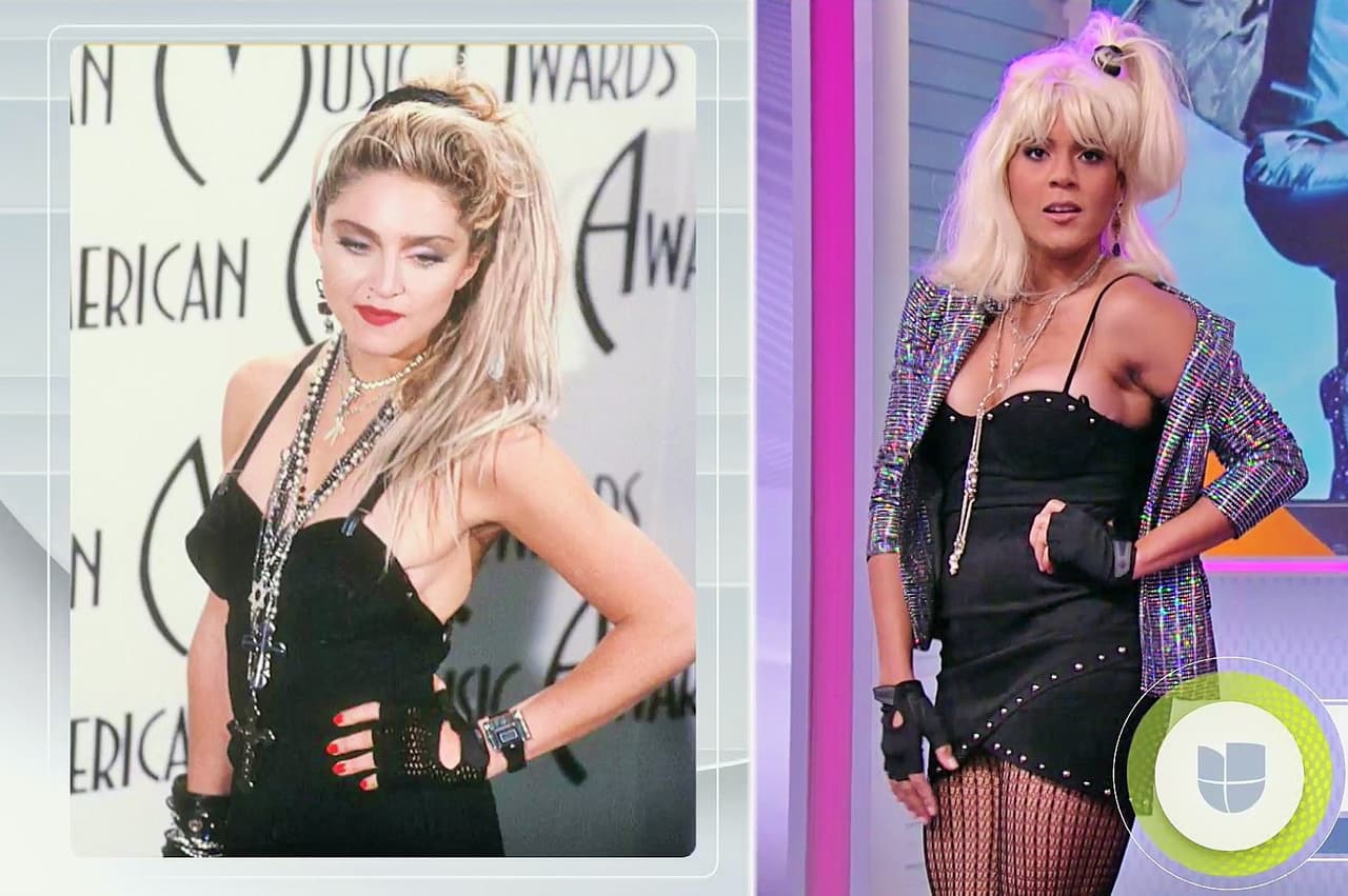 Francisca Lachapel llevó todo el look de Madonna, desde el peinado hasta los accesorios.
