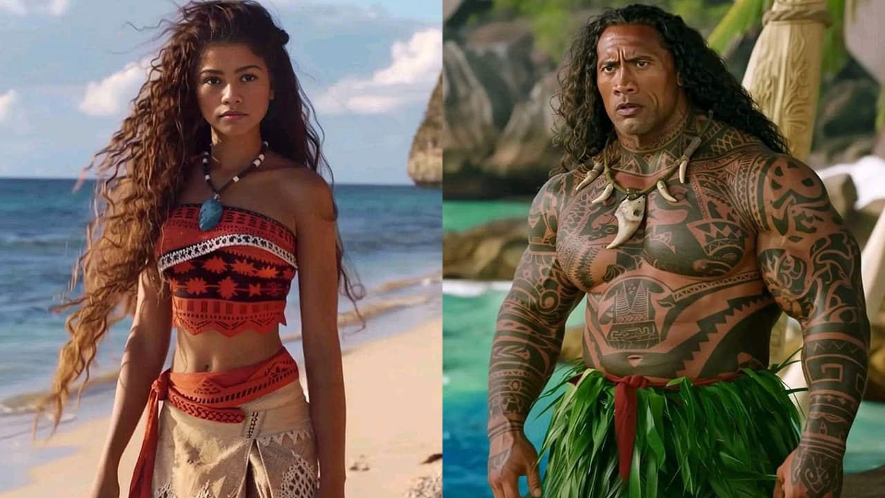 Zendaya y Dwayne Johnson en el live-action de Moana