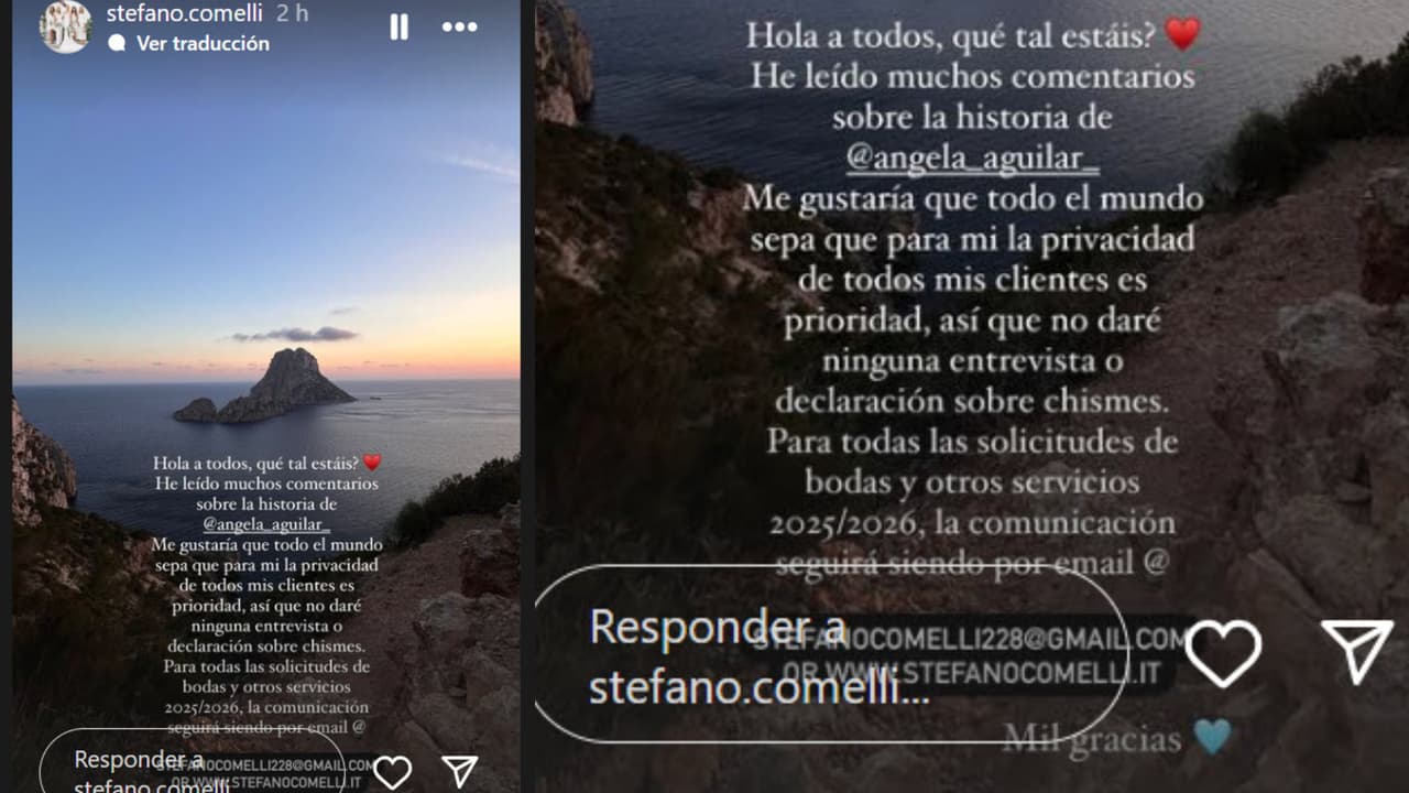 Stefano Comelli, el maquillista que preparó a Ángela Aguilar el día de su supuesta boda con Christian Nodal en Roma a inicios de junio, dijo que "la privacidad de todos sus clientes es prioridad" y advirtió que "no dará ninguna entrevista o declaración sobre los chismes" que rodean a la pareja.
