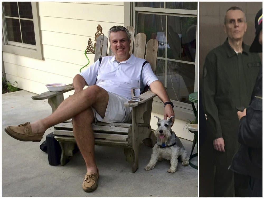 Citgo executive, Tomeu Vadell, at his home in Lake Charles, Louisiana, in July 2015, and three and a half years later, while he was in a Venezuelan jail in January 2019. The Vadell family says he lost more than 60 pounds.