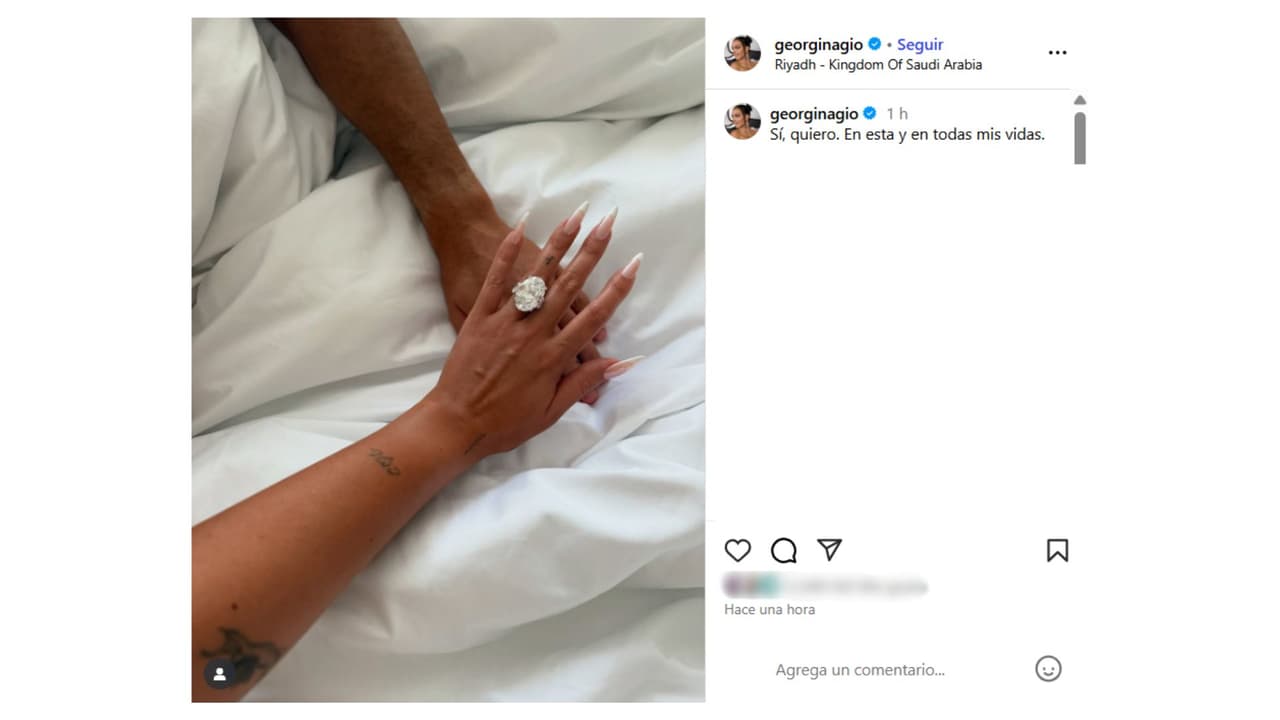 Así anunció Georgina Rodríguez su compromiso con Cristiano Ronaldo.