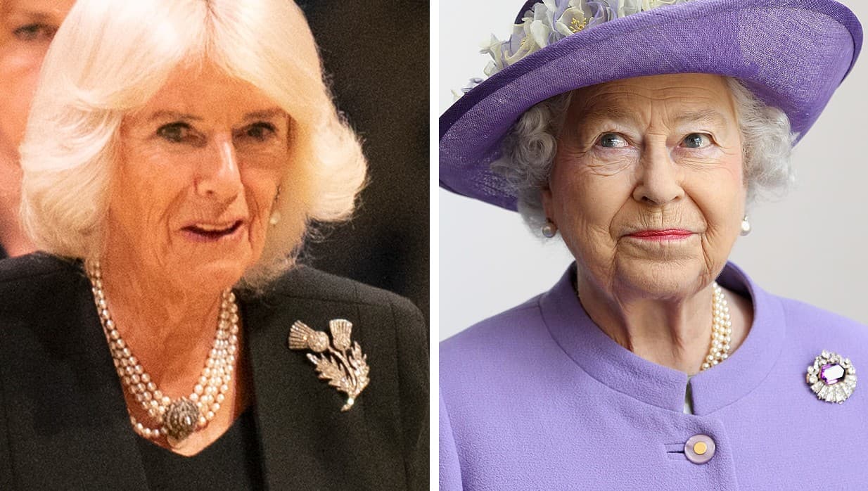 La reina consorte Camilla luce significativa joya que le regaló la reina Isabel II