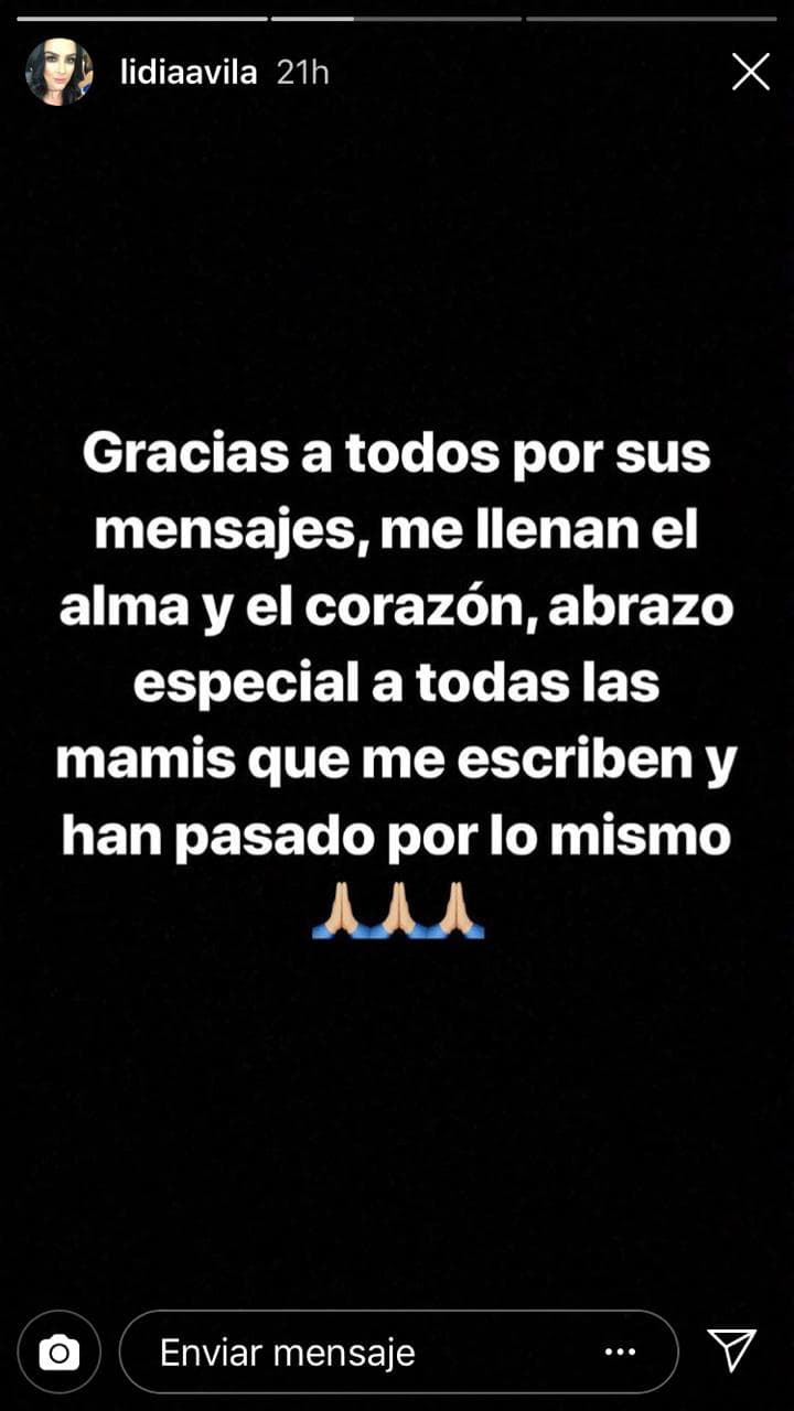 9 años después, un 27 de septiembre, no deja de ser un día triste para Lidia quien agradeció a través de su cuenta de Instagram las muestras de apoyo de sus seguidores así como de las madres que se le acercan para contarle experiencias similares que han vivido.