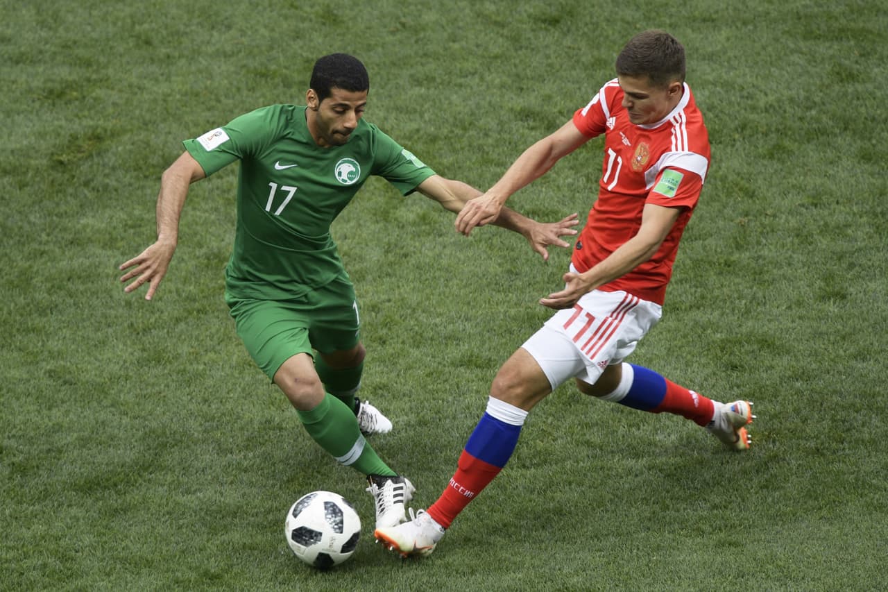 Arabia Saudí tuvo el control del balón pero sin poder dar mayor pelea en el segundo tiempo.