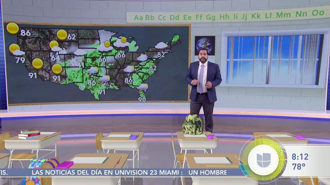Albert Martínez nos mostró otra de sus pasiones, además del clima: estar al frente en un aula.