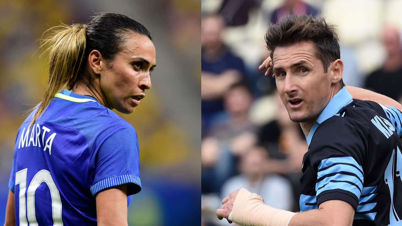 <b>Marta Vieira Da Silva, la mayor goleadora en campeonatos mundiales, ganó 340,000 dólares en 2018. Miroslav Klose, el mayor goleador en campeonatos mundiales, ganó 2,500,000 dólares en 2012 (antes de retirarse).</b> Según reseña la cadena
<a href="https://www.cnn.com/2019/06/18/football/marta-brazil-italy-australia-jamaica-womens-world-cup-spt-intl/index.html" target="_blank">CNN</a>, cuando la superestrella brasileña alcanzó a las 17 anotaciones superó en cantidad de goles en mundiales al alemán Klose, y también a sus compatriotas Ronaldo y Pelé.