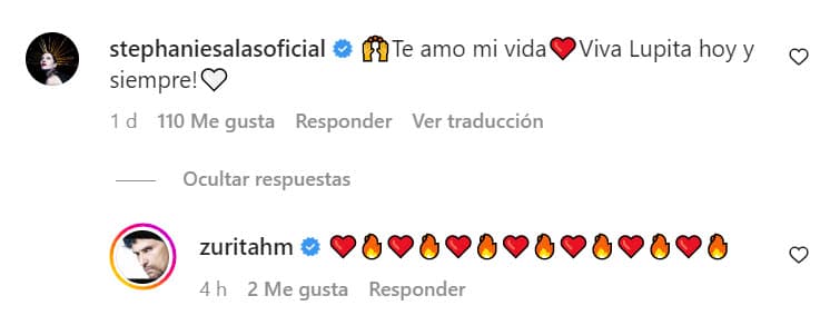 La actriz le reiteró su amor y también celebró el día de los guadalupanos.