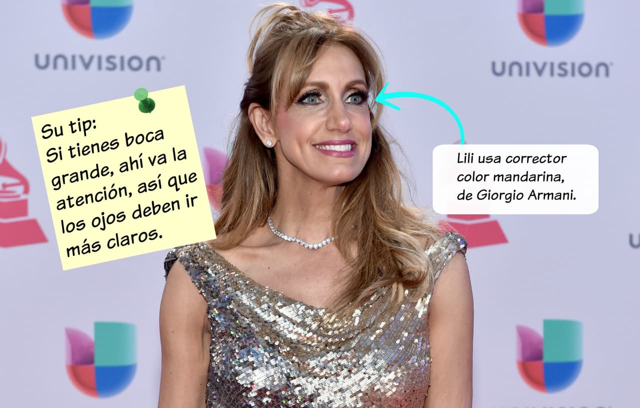 Lili Estefan siempre da cátedra de cómo lucir en una alfombra roja, por lo que el año pasado combinó su vestido dorado con un labial rosa y las sombras de los ojos en tonos brillantes.