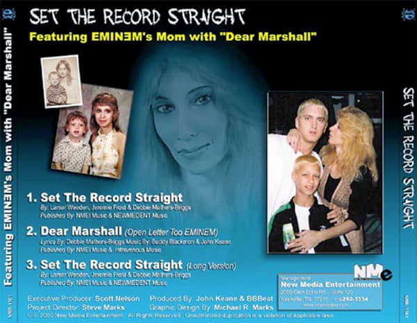 Debbie Mathers, madre del rapero Eminem, lanzó su propio álbum de hip-hop 'Set The Record Straight' para responder a las acusaciones de su hijo de que era una mala madre.