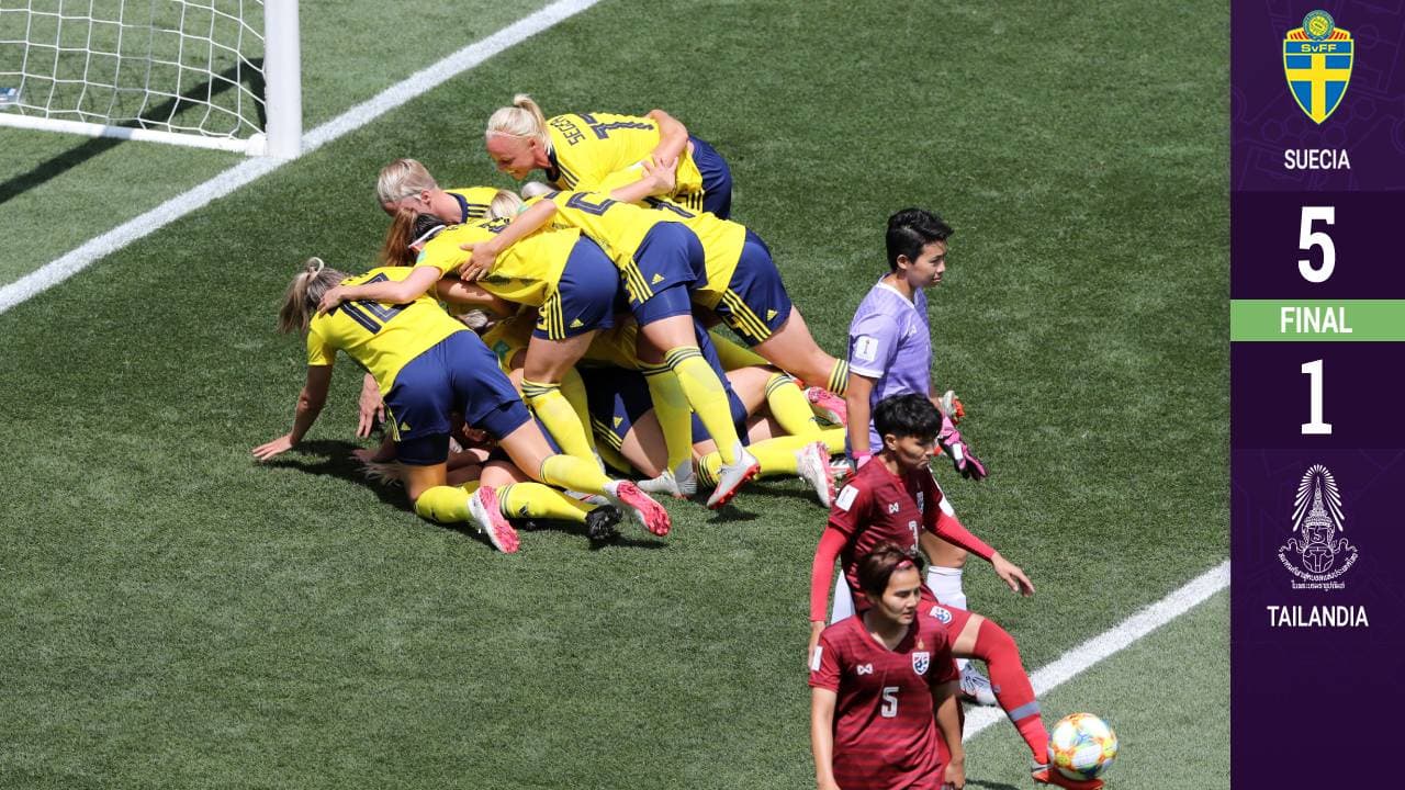 Tailandia se lleva otra goleada, pero menos escandalosa: Suecia califica a Octavos de Final